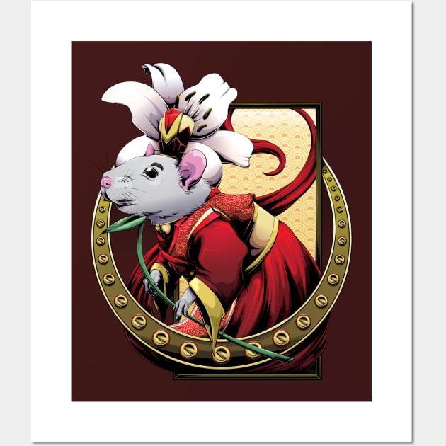 Year of the Rat Wall Art by redappletees